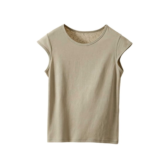 Molidfa Women's Crew Neck Short Sleeve Soft Fabric Regular Fit Solid Classic T-Shirt Summer Casual Everyday