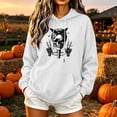 thumbnail image 1 of Molidfa Women's Edgy Skull Hoodie Rocker Graphic Oversized Halloween Pullover Sweatshirt, 1 of 5