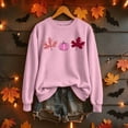 thumbnail image 1 of Molidfa Women’s Fall Pumpkin Leaf Floral Sweatshirt, 1 of 1