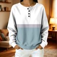 thumbnail image 1 of Molidfa Women’s Oversized Henley Sport Colorblock Long Sleeve Sweatshirt, 1 of 5