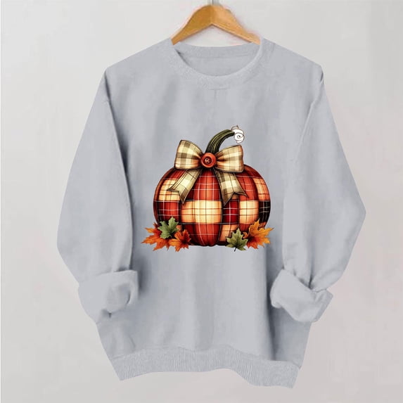 Molidfa Women’s Oversized Crew Neck Kawaii Ghost Pumpkin Halloween Long Sleeve Sweatshirt