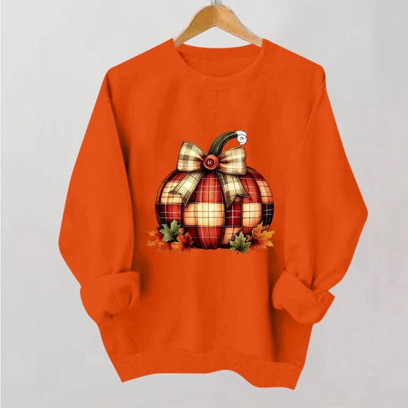Molidfa Women’s Oversized Crew Neck Kawaii Ghost Pumpkin Halloween Long Sleeve Sweatshirt