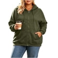 thumbnail image 1 of Molidfa Women's Plus Size Full Zip Hoodie - Oversized Drop Shoulder Sweatshirt with Pockets, 1 of 5