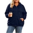 thumbnail image 1 of Molidfa Women's Plus Size Full Zip Hoodie - Oversized Drop Shoulder Sweatshirt with Pockets, 1 of 5