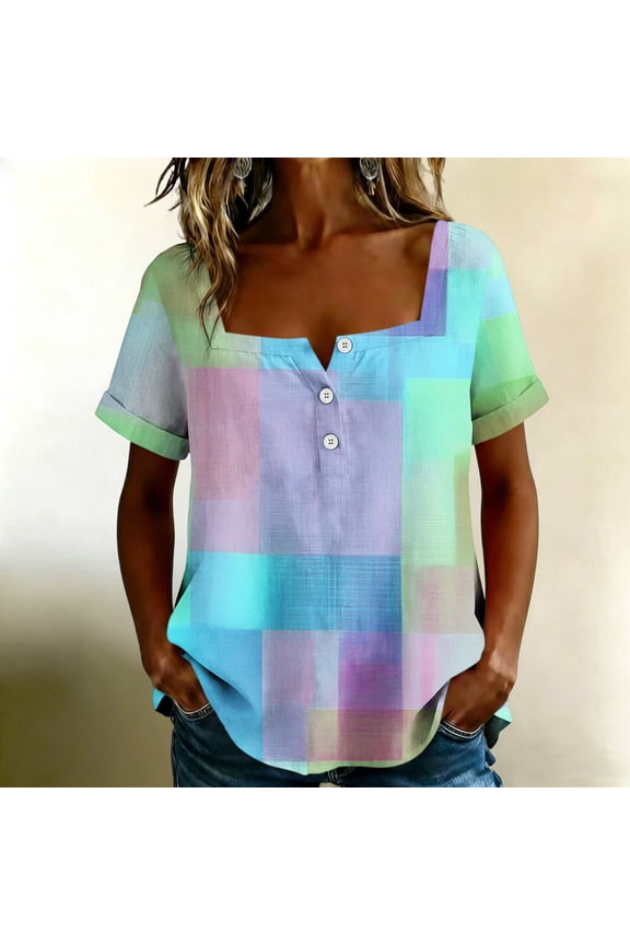 Women's Short Sleeve Tee V-Neck Short Sleeve Loose Animal Print Flutter Regular Pull-On Seamless Casual Collarless