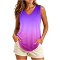 thumbnail image 1 of Molidfa Women's V-Neck Sleeveless Gradient Color Relaxed Fit Casual Cami Modern Summer Top, 1 of 5