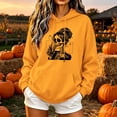thumbnail image 1 of Molidfa Womens Line Art Skull Hoodie Cool Graphic Oversized Halloween Sweatshirt, 1 of 5