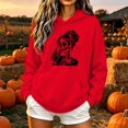 thumbnail image 1 of Molidfa Womens Line Art Skull Hoodie Cool Graphic Oversized Halloween Sweatshirt, 1 of 5