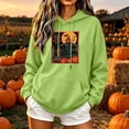 thumbnail image 1 of Molidfa Womens Retro Cat Hoodie Halloween Black Cat Graphic Oversized Sweatshirt, 1 of 5