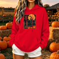 thumbnail image 1 of Molidfa Womens Retro Cat Hoodie Halloween Black Cat Graphic Oversized Sweatshirt, 1 of 5