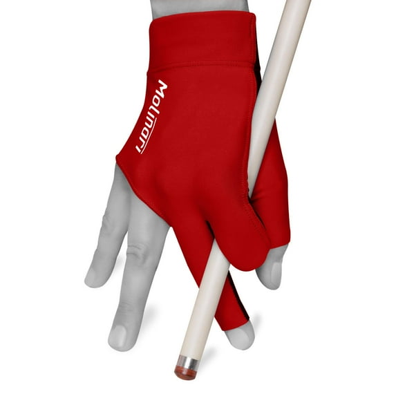 Molinari Billiard Pool Cue Glove - for Right Hand (Left-Handed Player), X-Large, Red