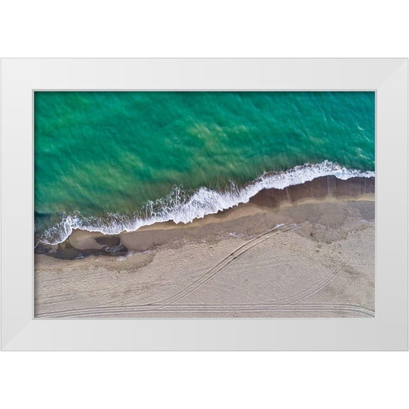 Molinari, Michele 24x17 White Modern Wood Framed Museum Art Print Titled - Italy-Tuscany-Torre del Lago Puccini-dunes and free beach