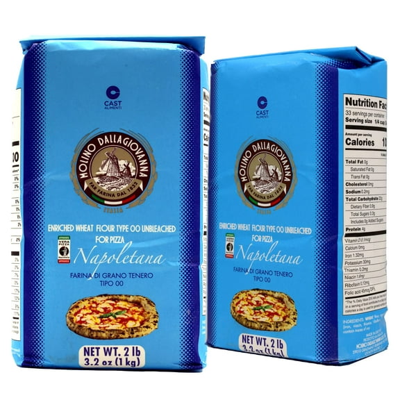 Molino Dallagiovanna Napoletana Enriched Wheat Pizza Flour Type 00 (2Pk) 4.4 lbs Farina De Grano Tenero Tipo