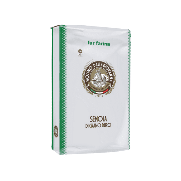 Molino Dallagiovanna Semola Extra Green Pack – Premium Durum Wheat Semolina for Pasta, Bread & Pizza, 1kg (2.2lb)