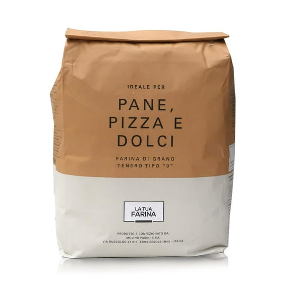 Molino Pasini Soft Wheat Flour Type "0", Ideal for Pizza, Bread and Pastries, 5 Kg / 11 LB