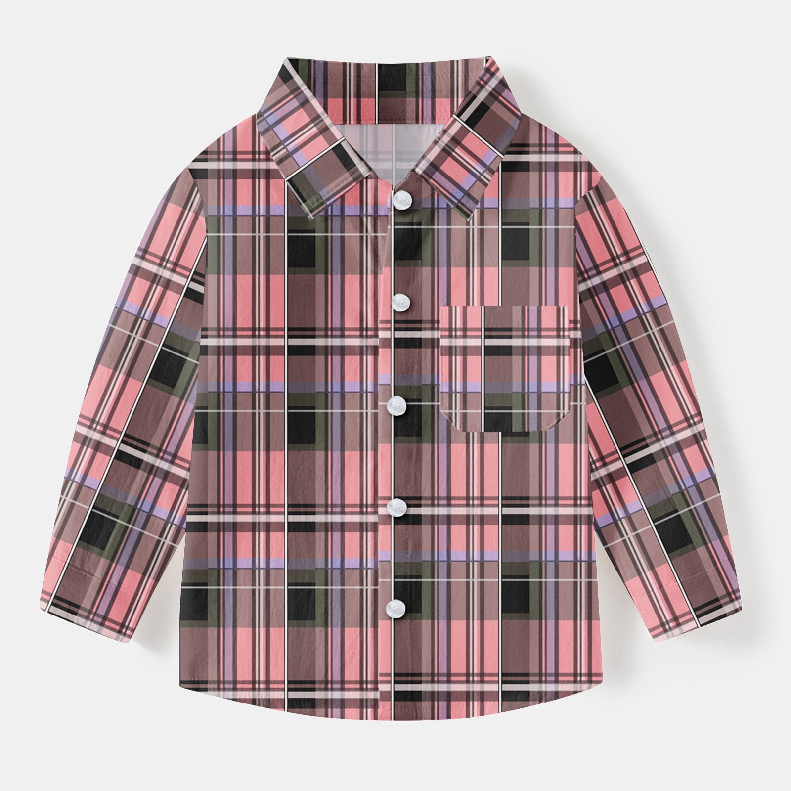 Anavini Couture Boys Green & Red Plaid Button Down Shirt Long Sleeves