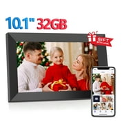Mollan WiFi Digital Picture Frame, 32GB 10.1inch Smart digital photo Frames HD 1080P IPS Touch Screen, Auto-Rotate, Wall Mountable, Share Photos/Videos Instantly via Free & Secure App from Anywhere