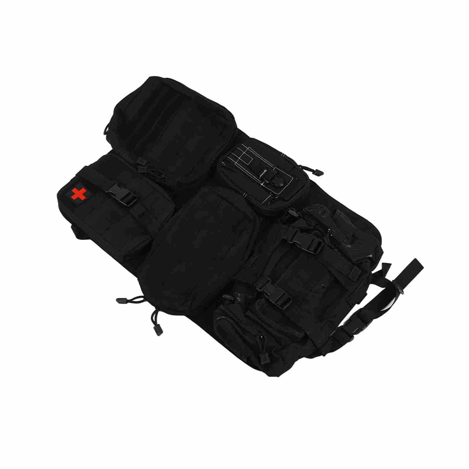 Molle Car Seat Back Organizer, Adjustable Strap, 5 Molle Bags, Vehicle Storage Space, Fabric Material, Ideal For Cars, Trucks & SUV, 21x14.5in, 3lbs