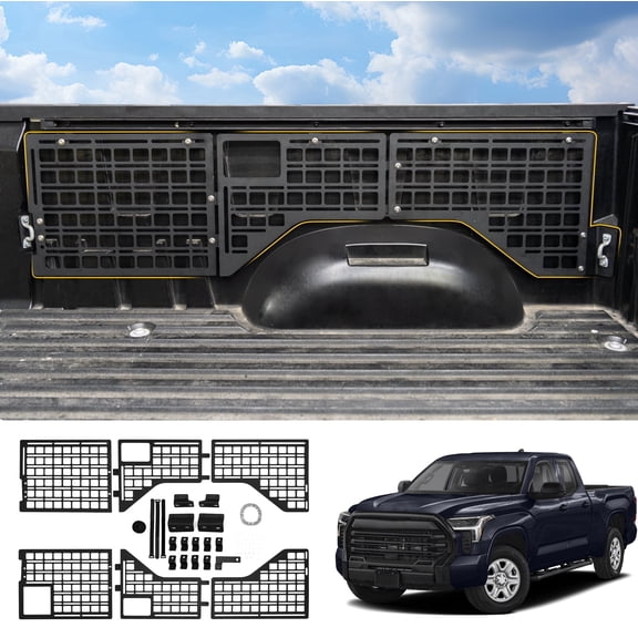 Bomely Truck Bed Molle Panel Storage Rack, Fits Toyota Tundra 22-26 Pickup 5.5ft Short Bed Side Organizer Full Set
