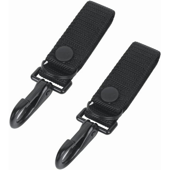 Molle Strap Clips, 2PCS Belt Keeper Hooks Nylon Webbing Belt Carabiners With Hook & Loop And Button For Belts Up To 6cm In Width