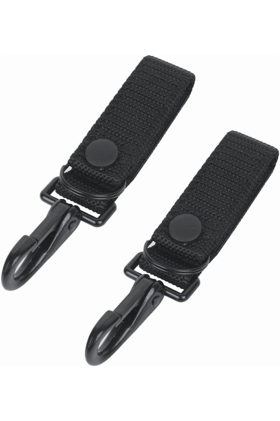 Molle Strap Clips, 2PCS Belt Keeper Hooks Nylon Webbing Belt Carabiners With Hook & Loop And Button For Belts Up To 6cm In Width