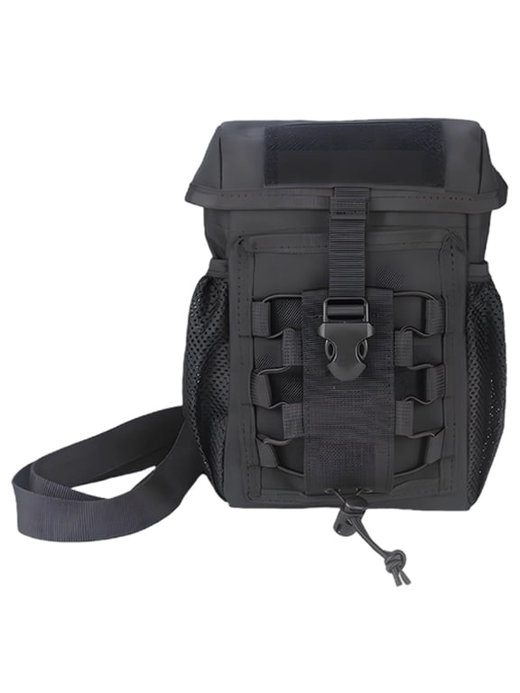 Molle Water Bottle Pouch, Outdoor EDC Utility Pouch with Shoulder Strap, Drawstring Closure and Multiple Compartments for Hiking, Camping, Travel