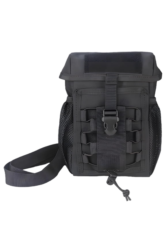 Molle Water Bottle Pouch, Outdoor EDC Utility Pouch with Shoulder Strap, Drawstring Closure and Multiple Compartments for Hiking, Camping, Travel