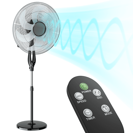 Mollie 17 in 3-Speed Remote Controlled Oscillating Pedestal Fan