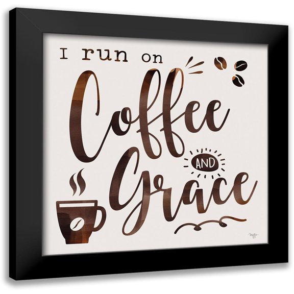 Mollie B. 12x12 Black Modern Framed Museum Art Print Titled - Coffee and Grace