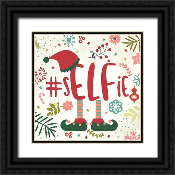 Mollie B. 12x12 Black Ornate Wood Framed with Double Matting Museum Art Print Titled - #sELFie