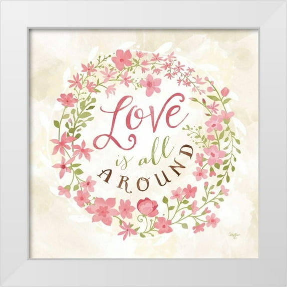 Mollie B. 12x12 White Modern Wood Framed Museum Art Print Titled - Love is All Around