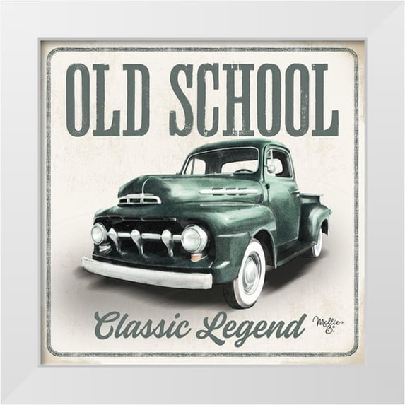 Mollie B. 12x12 White Modern Wood Framed Museum Art Print Titled - Old School Vintage Trucks III