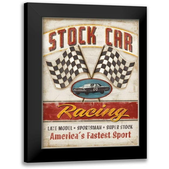 Mollie B. 12x14 Black Modern Framed Museum Art Print Titled - Stock Car Racing