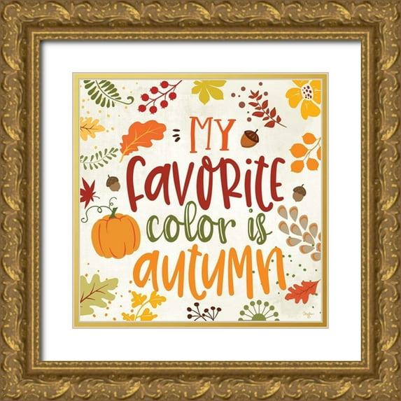 Mollie B. 15x15 Gold Ornate Wood Framed with Double Matting Museum Art Print Titled - My Favorite Color is Autumn