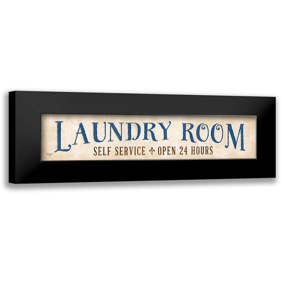 Mollie B. 18x7 Black Modern Framed Museum Art Print Titled - Laundry Room
