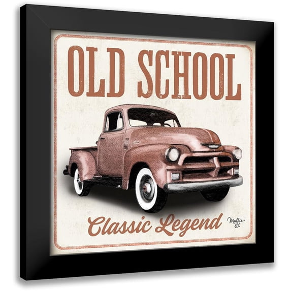 Mollie B. 20x20 Black Modern Framed Museum Art Print Titled - Old School Vintage Trucks I