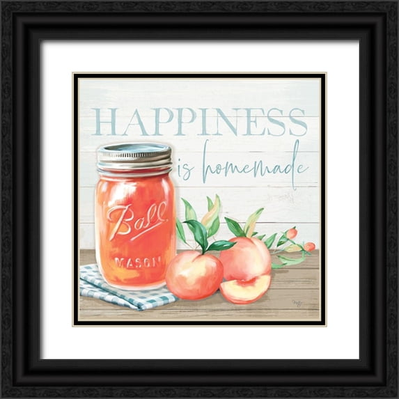 Mollie B. 20x20 Black Ornate Wood Framed with Double Matting Museum Art Print Titled - Happiness is Homemade