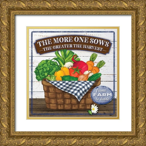 Mollie B. 20x20 Gold Ornate Wood Framed with Double Matting Museum Art Print Titled - The More One Sows