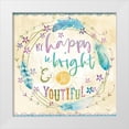 thumbnail image 1 of Mollie B. 20x20 White Modern Wood Framed Museum Art Print Titled - Be Happy and Bright, 1 of 4