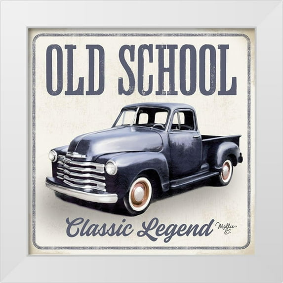 Mollie B. 20x20 White Modern Wood Framed Museum Art Print Titled - Old School Vintage Trucks IV