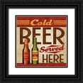 thumbnail image 1 of Mollie B. 26x26 Black Ornate Wood Framed with Double Matting Museum Art Print Titled - Cold Beer Served Here, 1 of 4