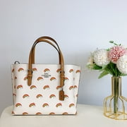 COACH Mollie Tote 25 With Rainbow Print (Chalk Multi)
