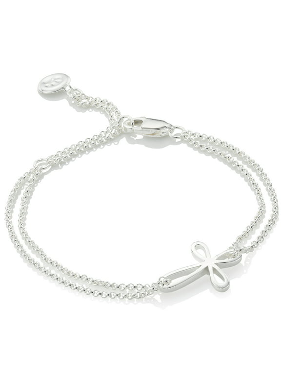 Molly B London Child's Sterling Silver Cross Bracelet for Baptism, Quinceañera and First Communion Gifts