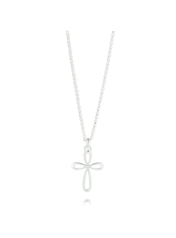 Molly B London Child's Sterling Silver Cross Necklace | Baby & Girls Jewelry | Baptism Jewelry