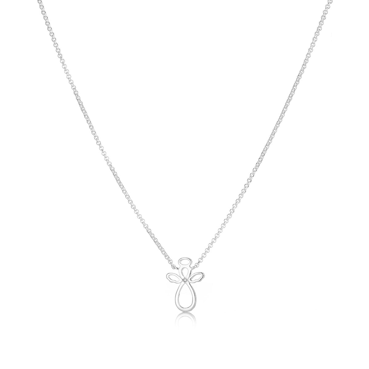 MOLLY BROWN LONDON Molly B London Child's Sterling Silver Guardian Angel Diamond Necklace. Ideal Baptism, Quinceaera and First Communion Gift