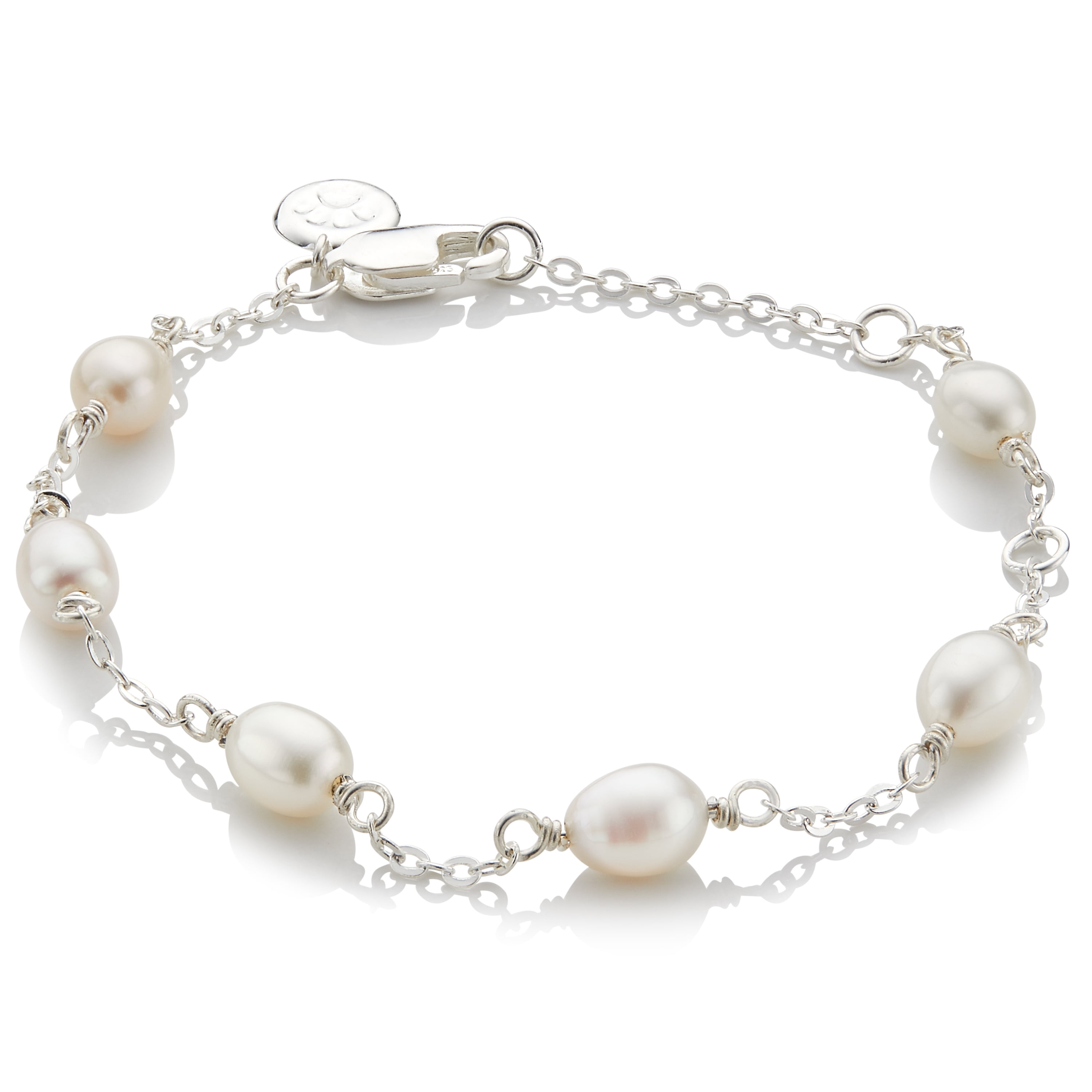 Freshwater Pearl Cross Bracelet for Little Girls, Baptism, Communion, 7