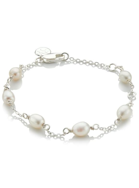 Molly B London Child's Sterling Silver Pearl Bracelet for Baptism, Quinceañera and First Communion Gifts