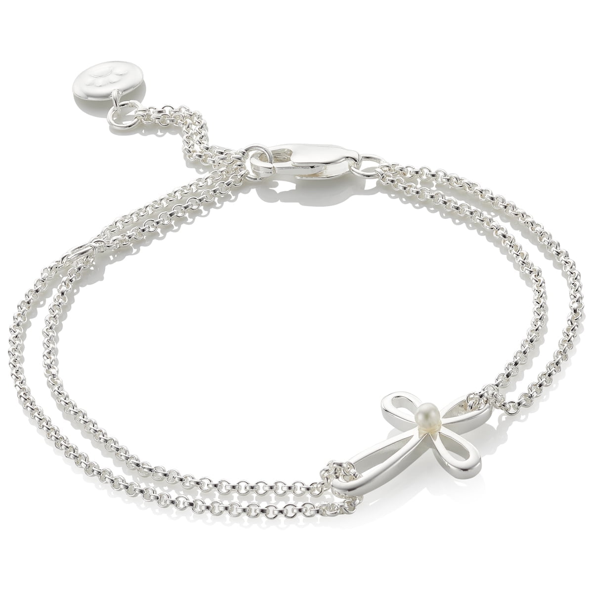 Molly B London Child's Sterling Silver Pearl Cross Bracelet