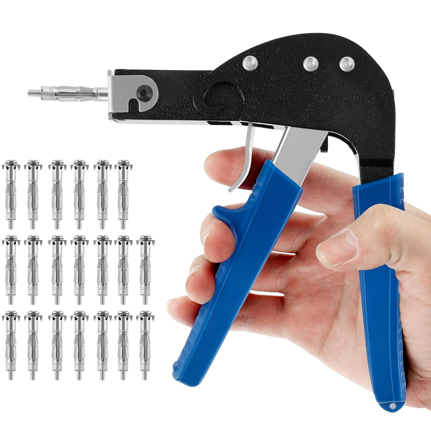 Molly Bolts for Drywall Plaster Walls, Heavy Duty Hollow Wall Anchors with 20Pcs M4 x 38 Metal Plasterboard Fixings Kit M4 M5 M6 Mixed Screw Hollow Cavity Plasterboard