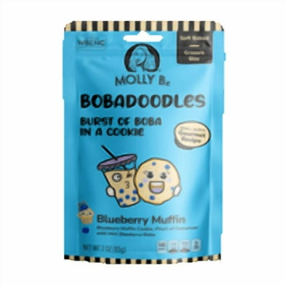 Molly Bz Blueberry Muffin Bobadoodles - Mini Shortbread Cookies with Boba (3 pack)